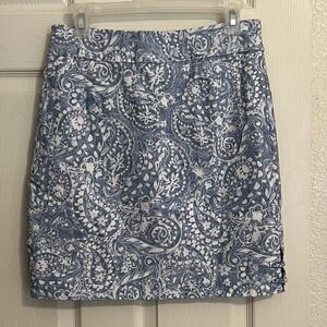 Westport Blue Paisley Fully Lined Skort w/Pockets Size XS